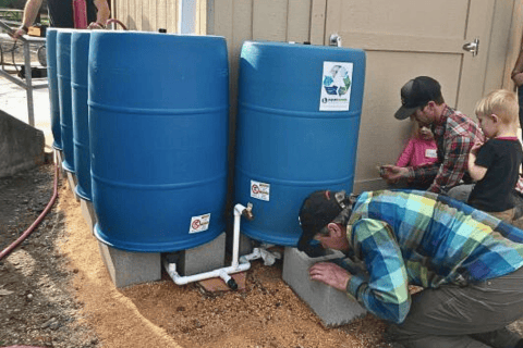 blue barrel installation
